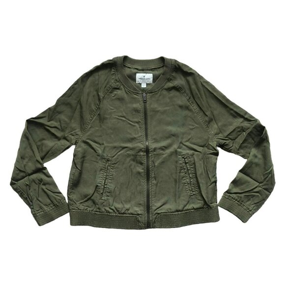 American Eagle Green Bomber Jacket - Picture 3 of 5